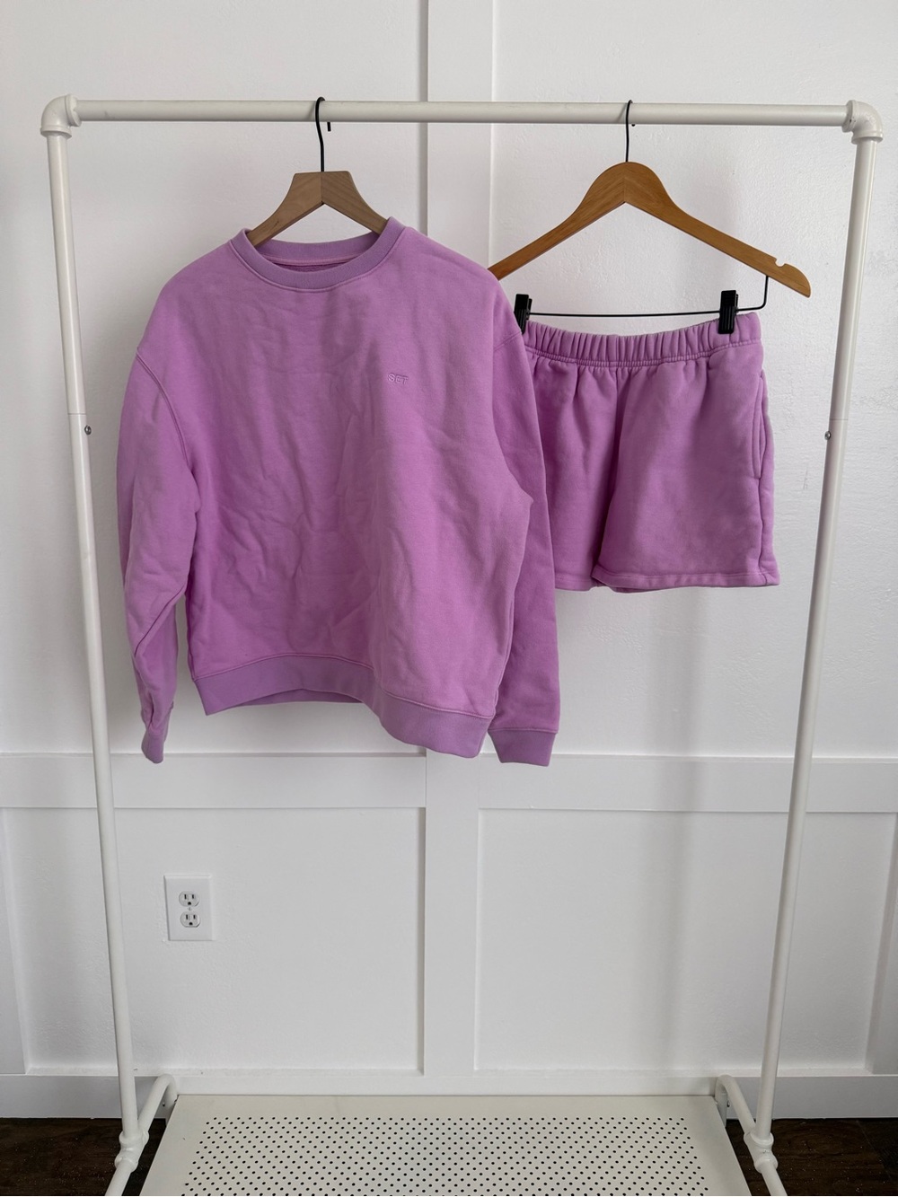 Set Active Pink Crewneck & Shorts Sweat Set